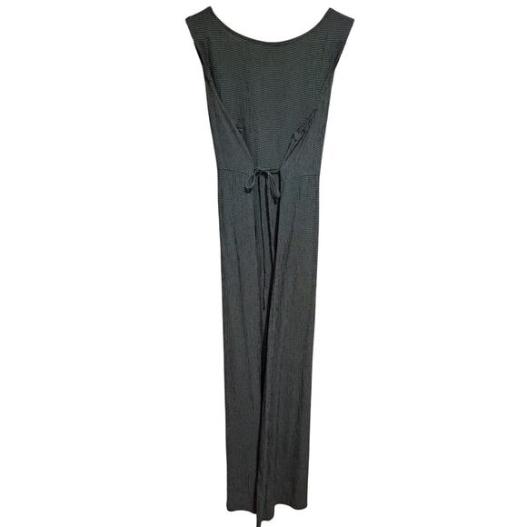 vintage 1990s gray sleeveless midi dress with a tie-back - Picture 3 of 5